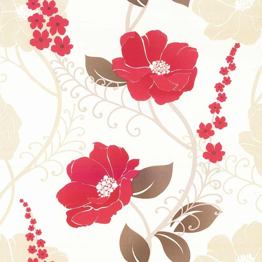 빨간색과 갈색 벽지,분홍,무늬,꽃,디자인,꽃 무늬 디자인