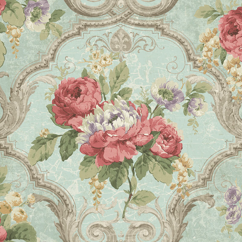 ヴィンテージ花柄の壁紙英国,ピンク,庭のバラ,パターン,壁紙,花柄