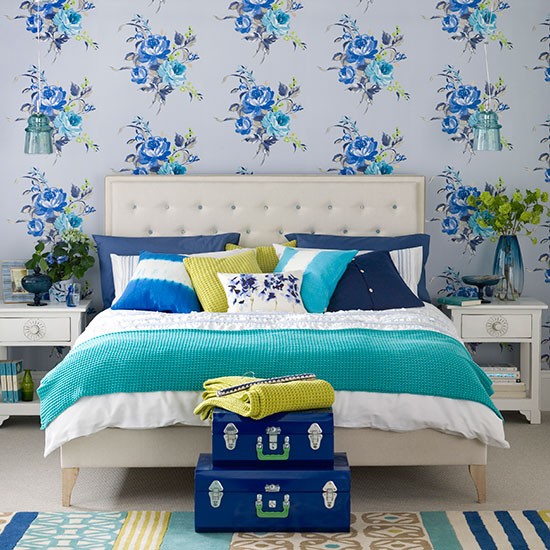 blue bedroom wallpaper,bedroom,blue,bed,furniture,bed sheet (722638) WallpaperUse