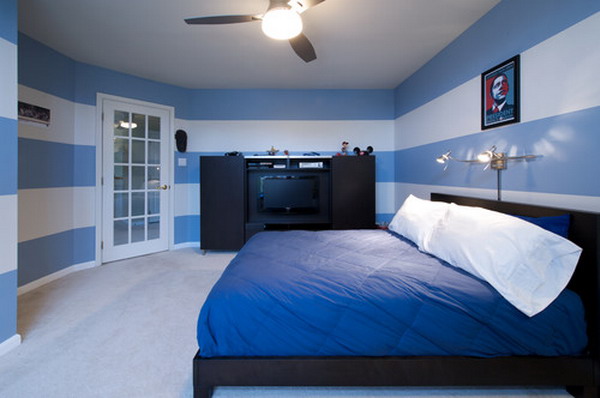 papier peint chambre bleue,chambre,lit,chambre,meubles,drap de lit