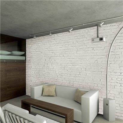 dormitorio de papel tapiz de ladrillo blanco,pared,habitación,mueble,diseño de interiores,suelo