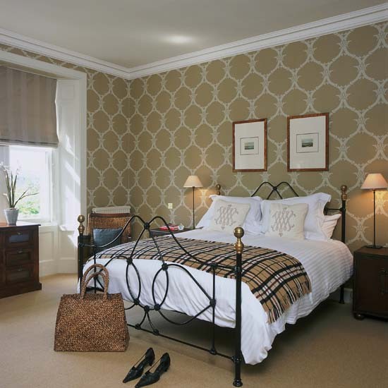 침실 벽지 영국,침실,침대,가구,방,인테리어 디자인