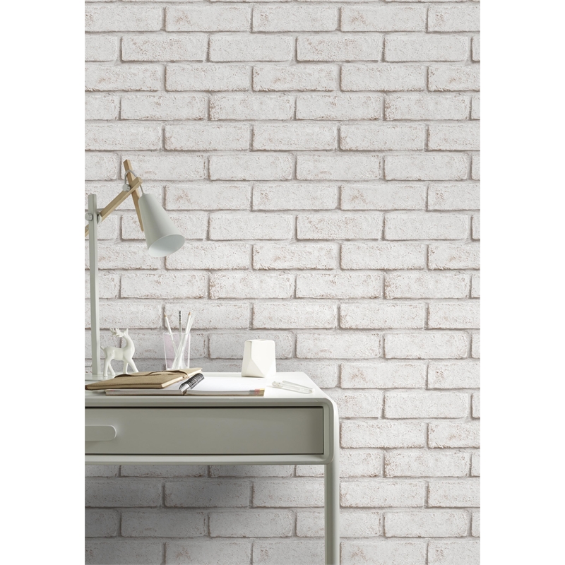 homebase brick wallpaper,wall,white,brick,tile,beige (723378