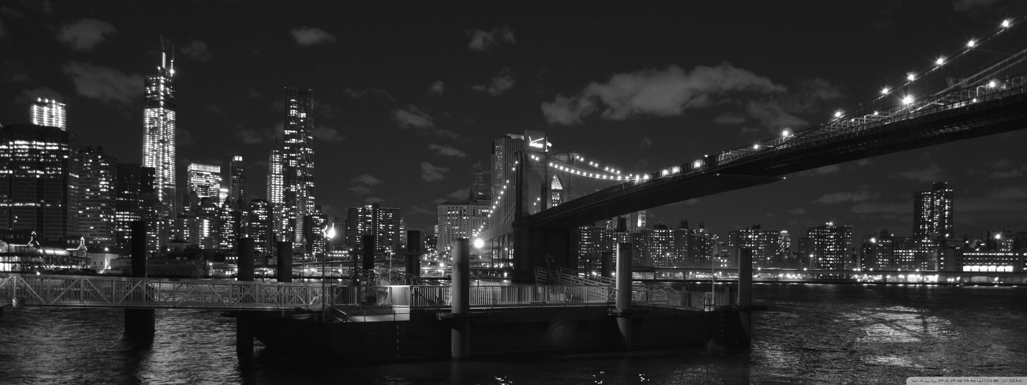 뉴욕 바탕 화면 b & q,도시 풍경,수도권,밤,다리,검정