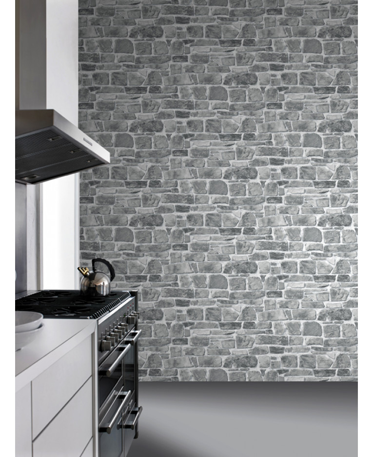 grey wallpaper feature wall,tile,black,brick,wall,shelf