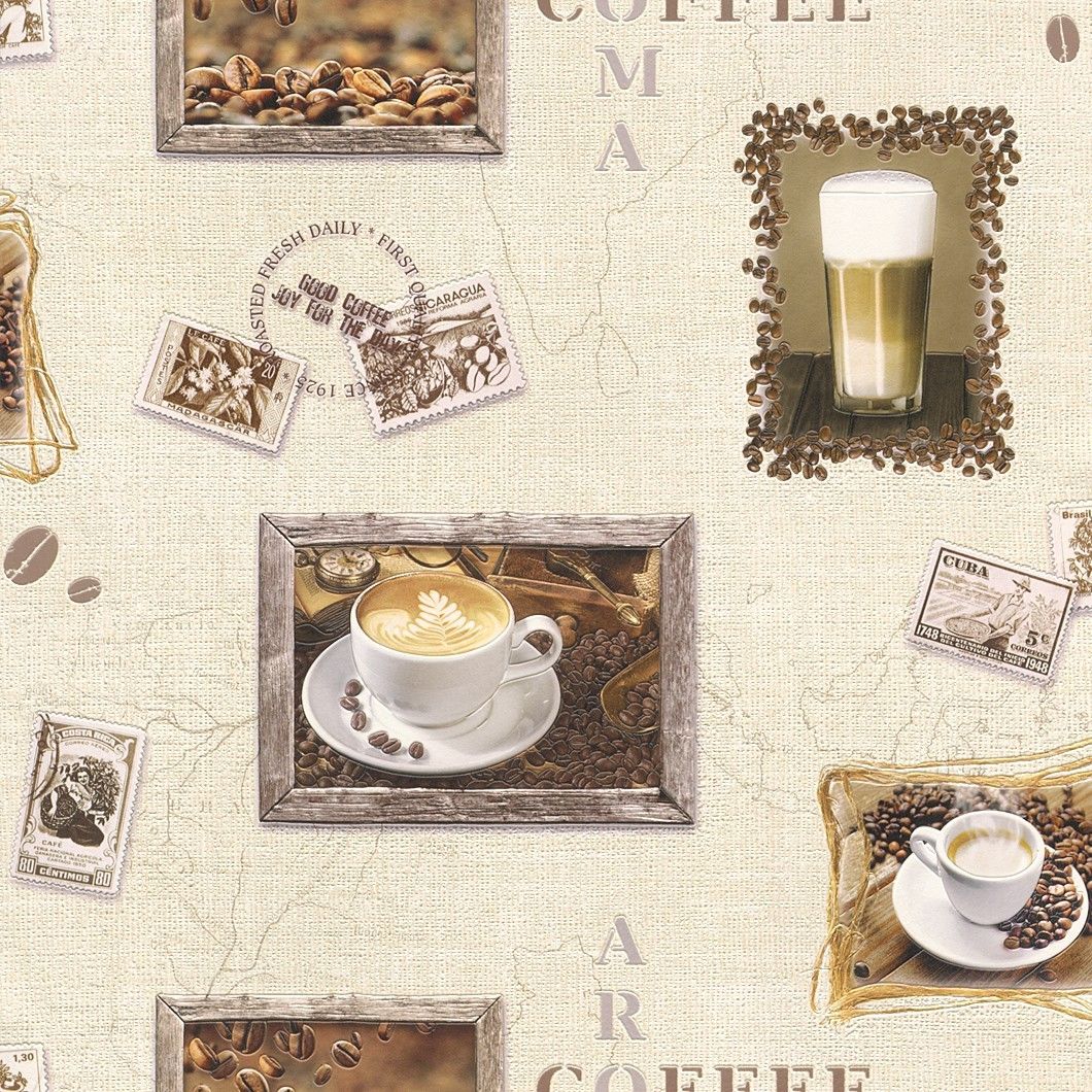 cream kitchen wallpaper,cup,white coffee,serveware,tableware,tablecloth