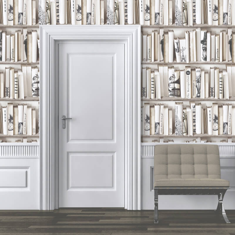 bookcase wallpaper b&q,white,room,wall,door,molding (723681