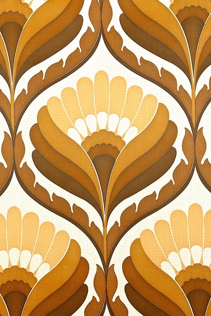 retro wallpaper b&q,pattern,brown,leaf,design,plant