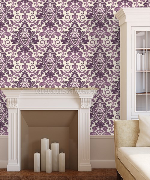 purple wallpaper feature wall,wall,wallpaper,purple,violet,room
