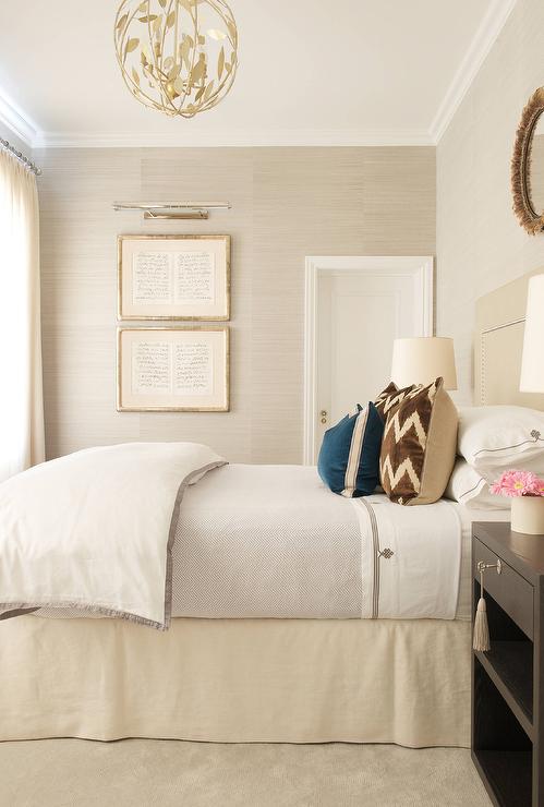 cream bedroom wallpaper,bedroom,furniture,bed,room,interior design