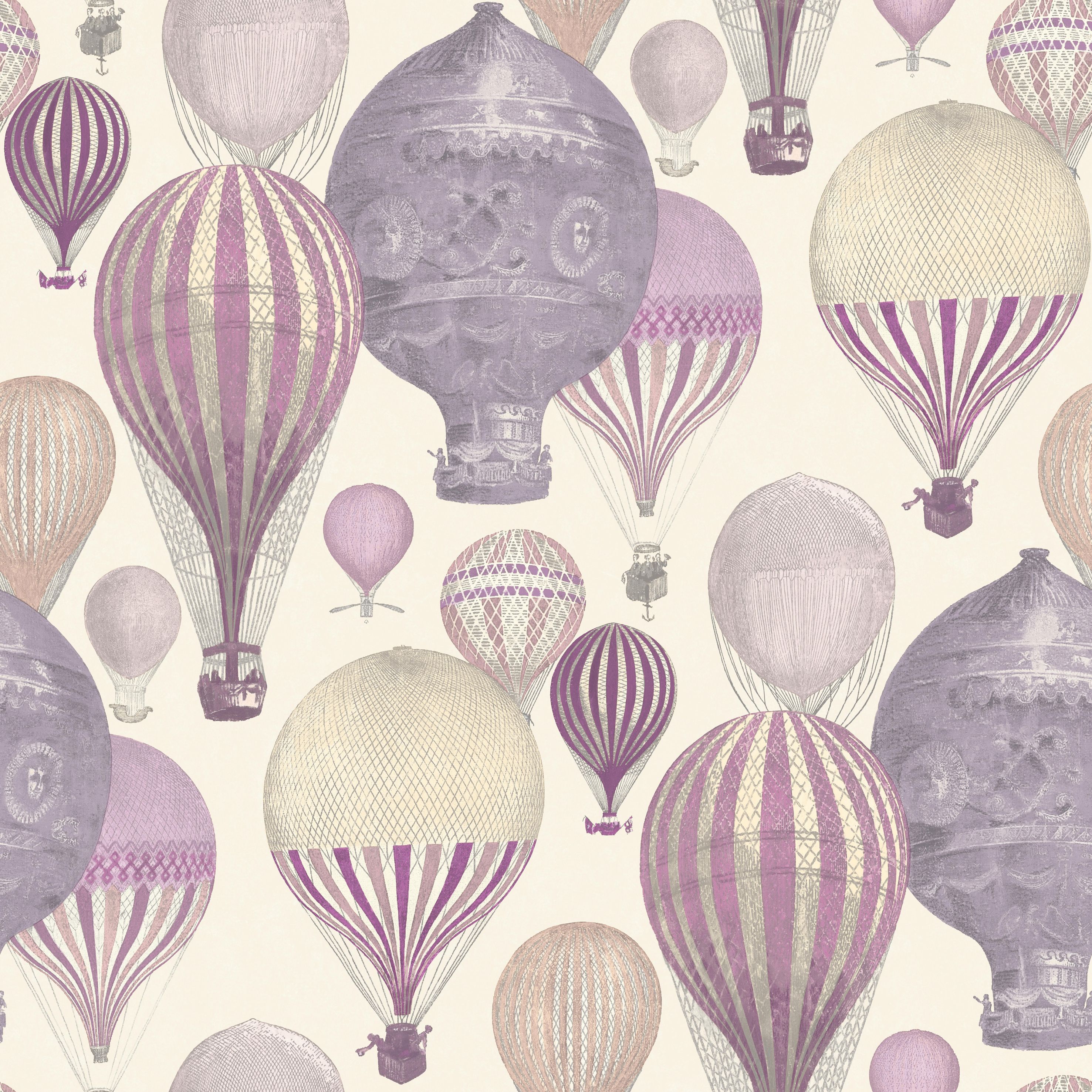 ピンクの壁紙b＆q,熱気球,熱気球,紫の,設計,パターン