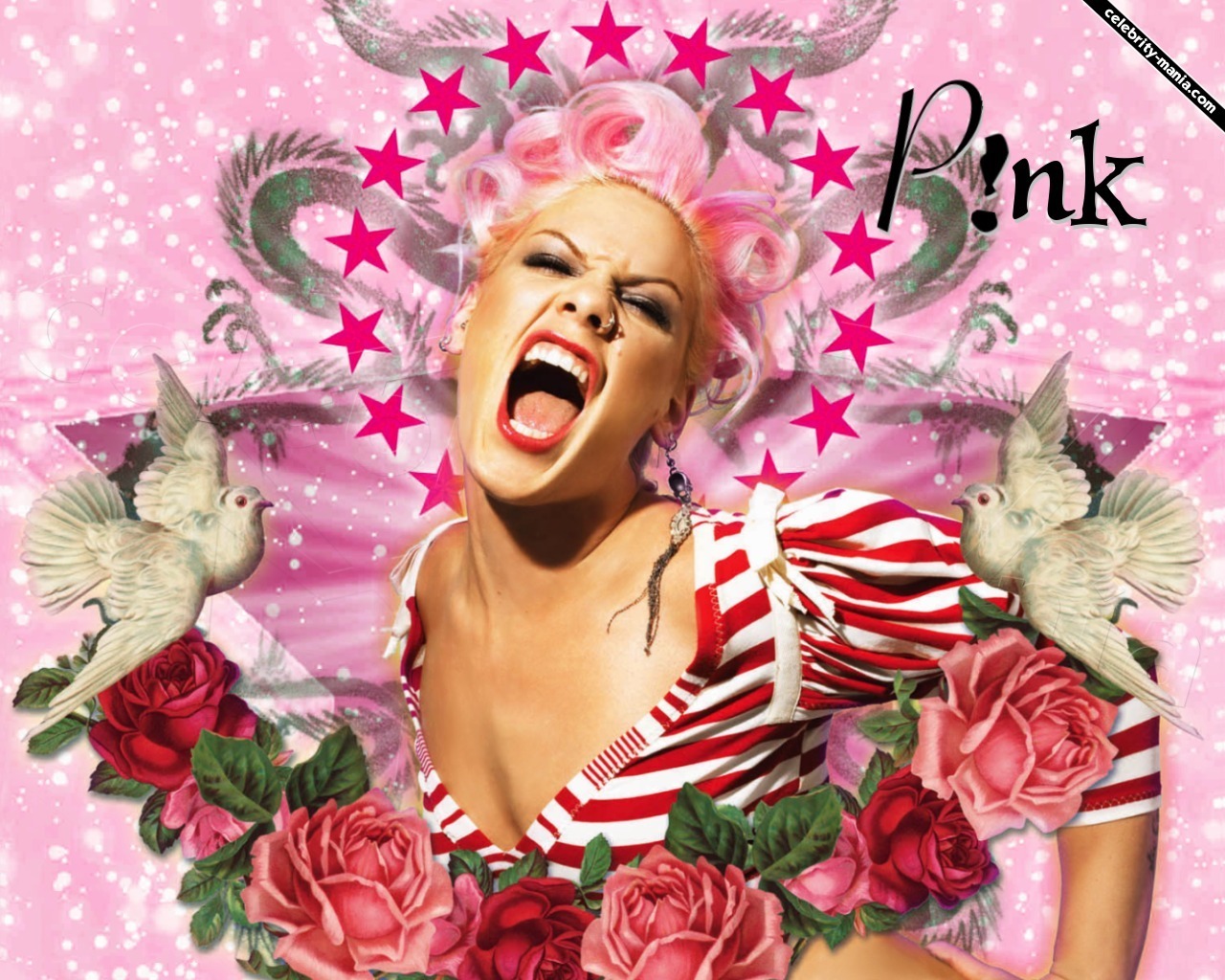 papel tapiz rosa b & q,rosado,ilustración,portada del álbum,fotomontaje,boca