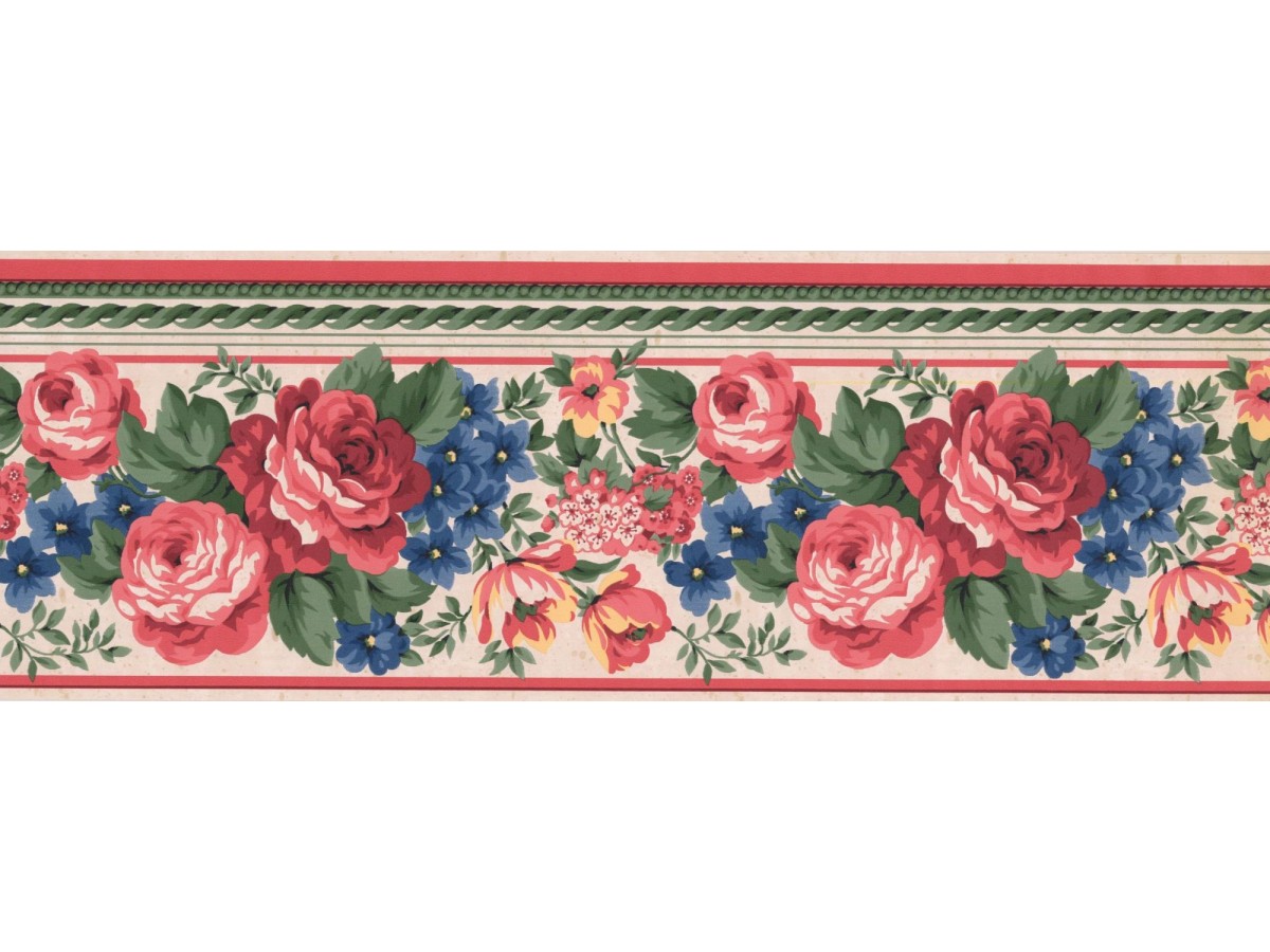 벽지 테두리 b & m,분홍,꽃,장미,직물,식물