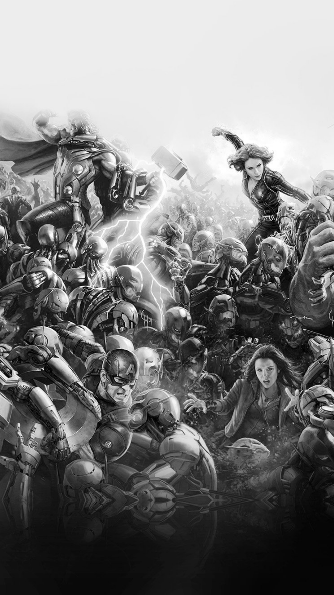 marvel wallpaper b&q,people,crowd,illustration,battle,art