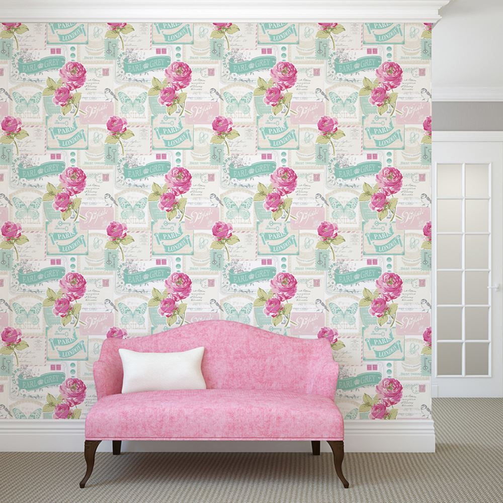 shabby chic wallpaper b&q,pink,wallpaper,wall,wall sticker,room