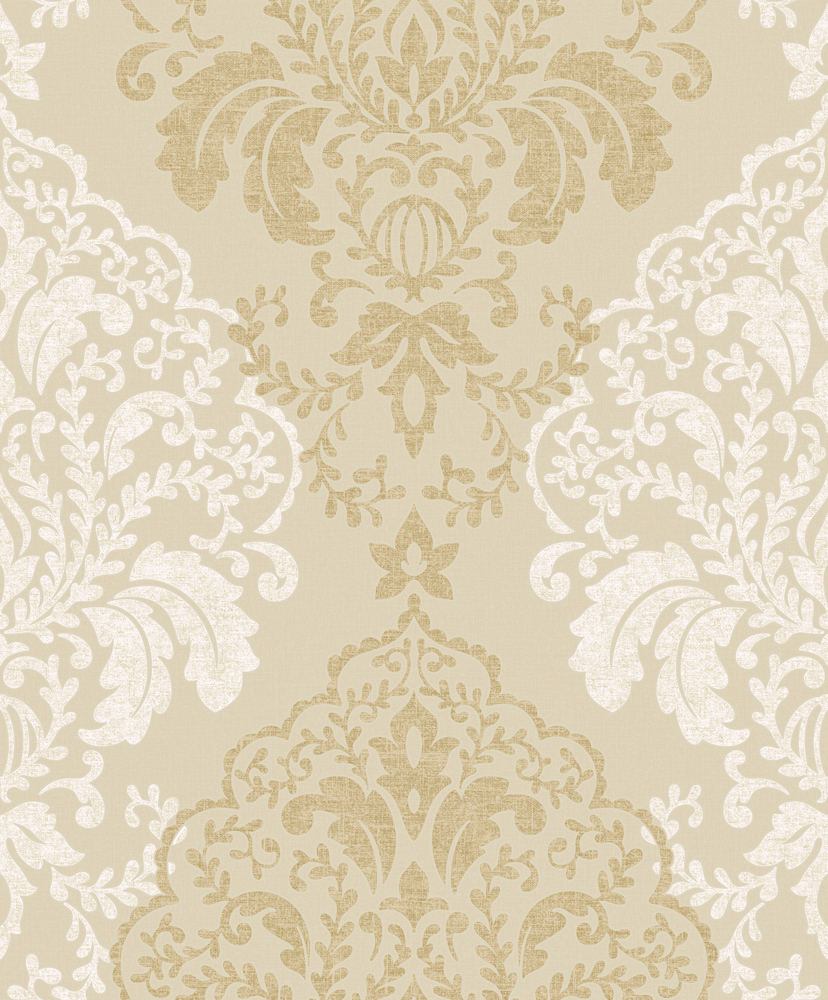 Black Gold And Cream Damask- WallpaperUse