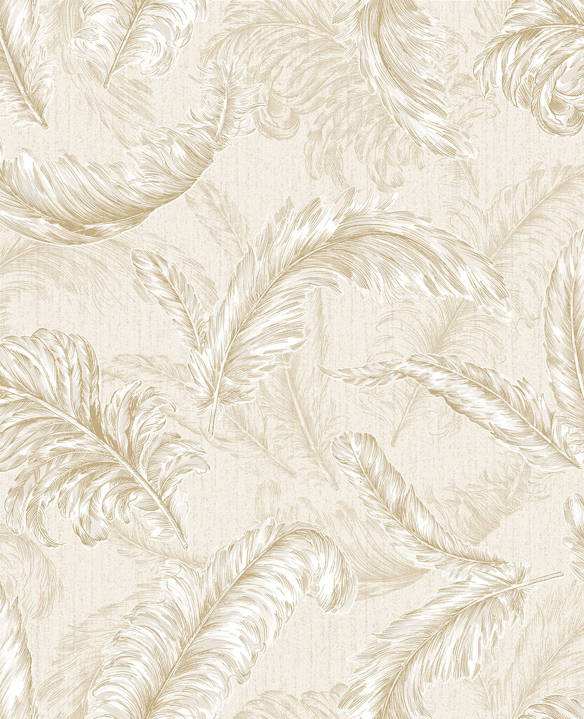 cream and gold wallpaper b&q,wallpaper,pattern,feather (725848