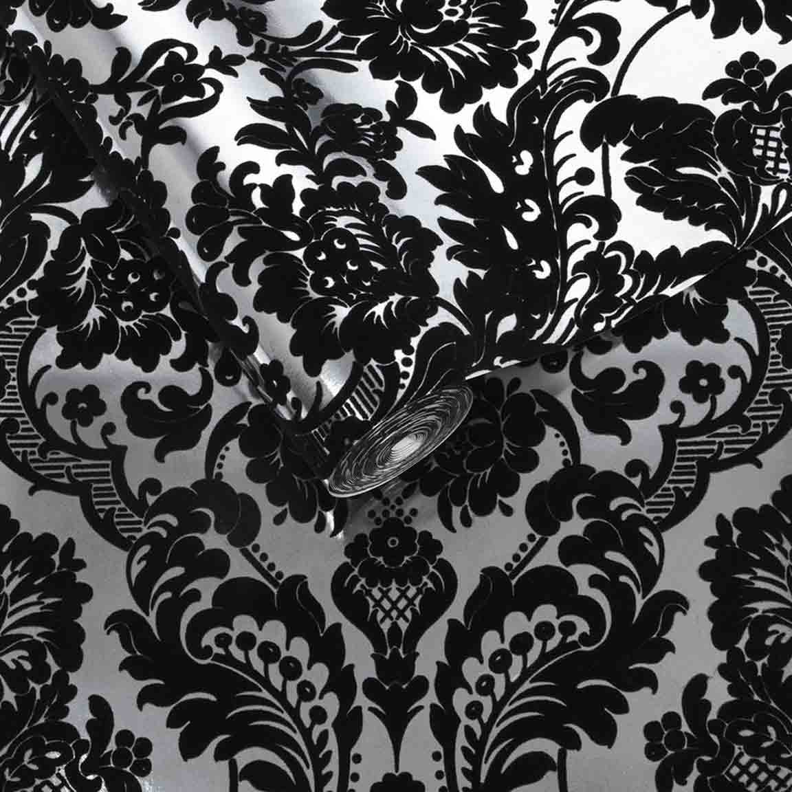 damask wallpaper b&q,black,pattern,textile,design,black and white