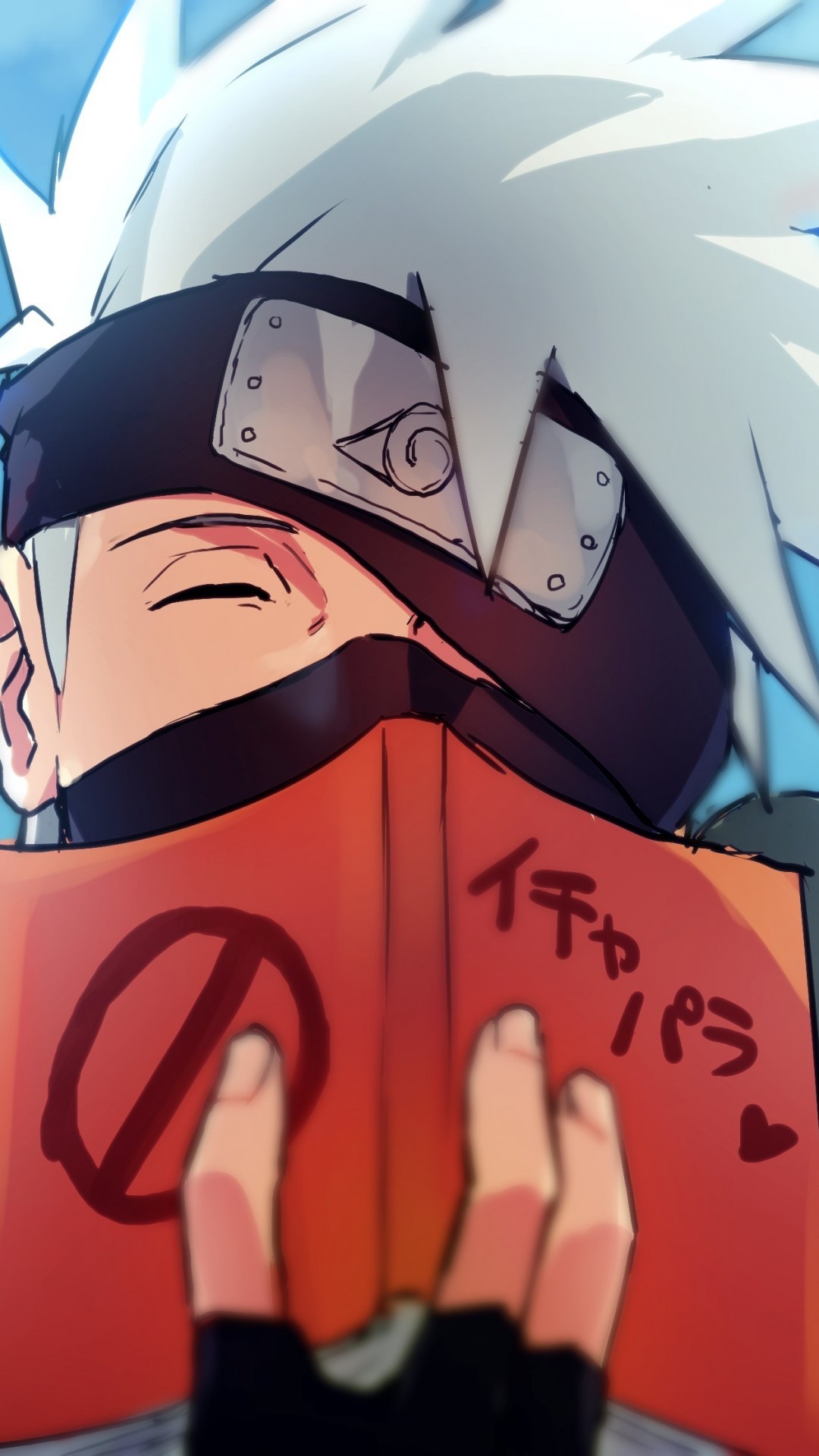 fond d'écran kakashi iphone,anime,dessin animé,naruto,ouvrages d'art,personnage fictif