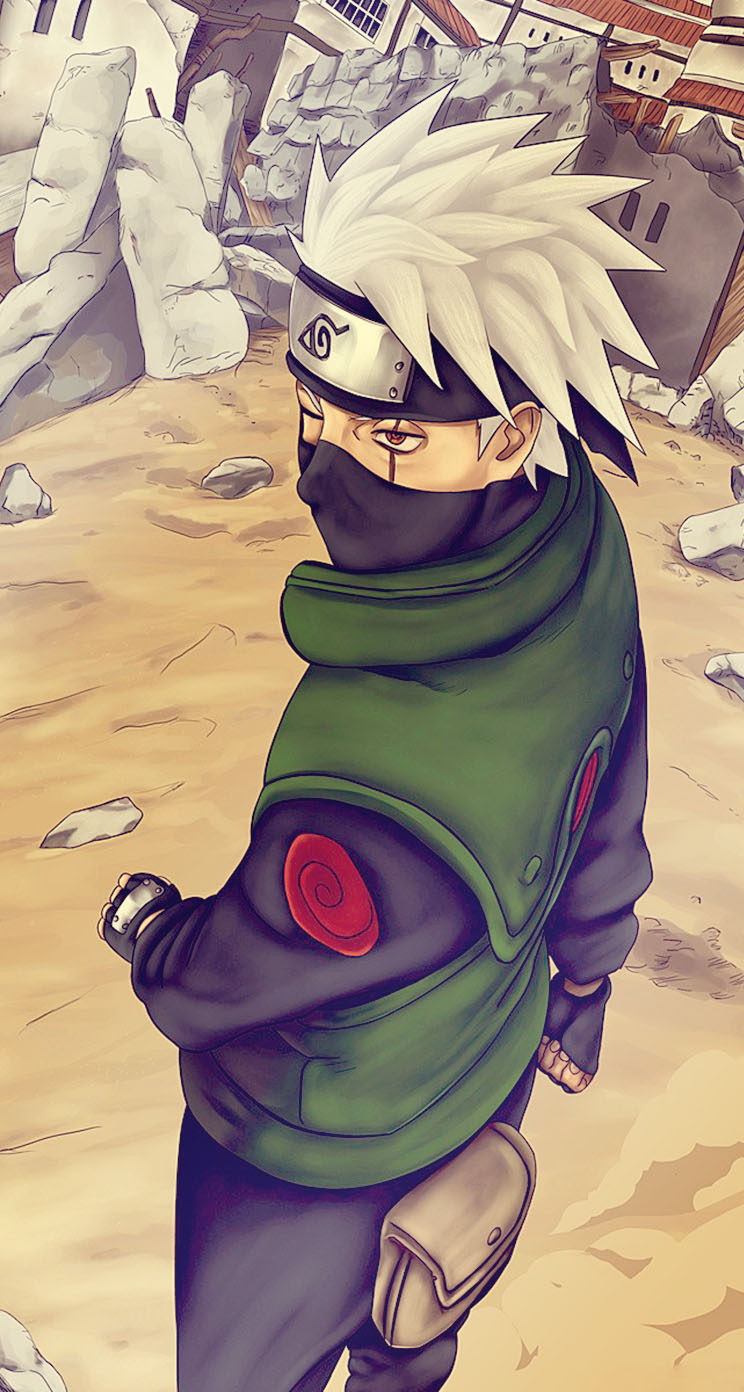 fond d'écran kakashi iphone,dessin animé,naruto,anime,ouvrages d'art,personnage fictif