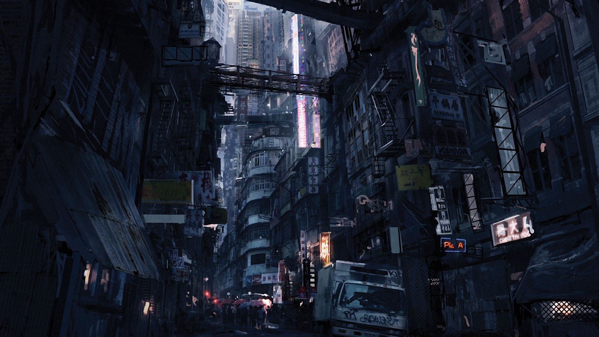 concept art wallpaper,action adventure game,metropolis,alley,darkness,human settlement