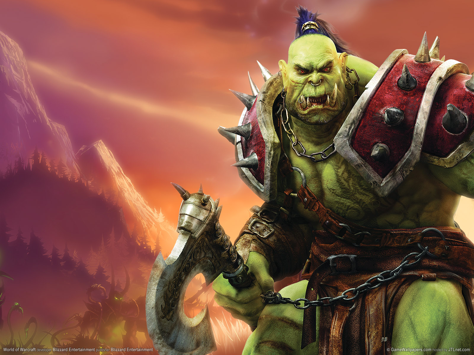 orc wallpaper,fictional character,demon,cg artwork,warlord,mythology