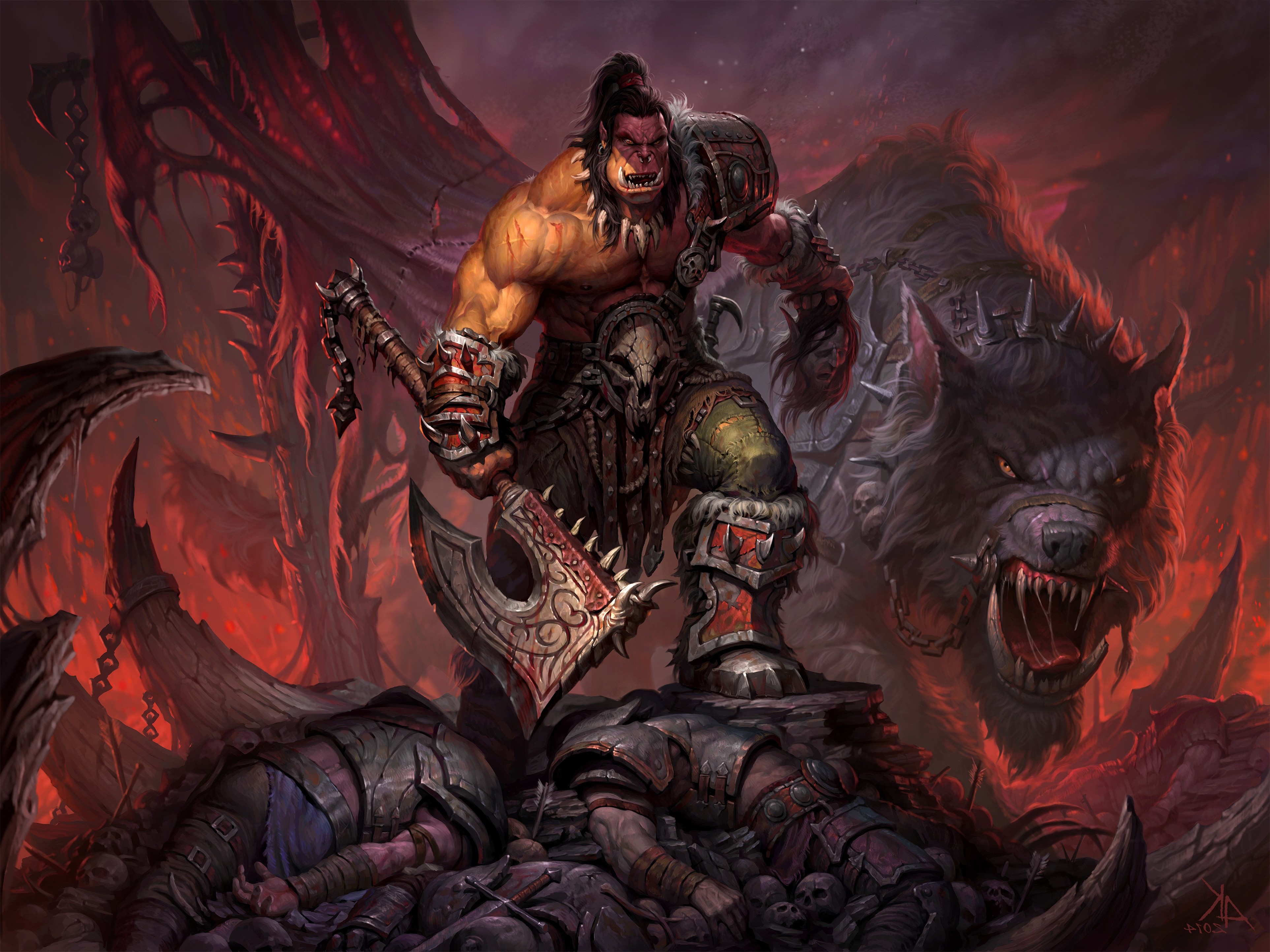 orc wallpaper,action adventure game,demon,fictional character,cg artwork,illustration