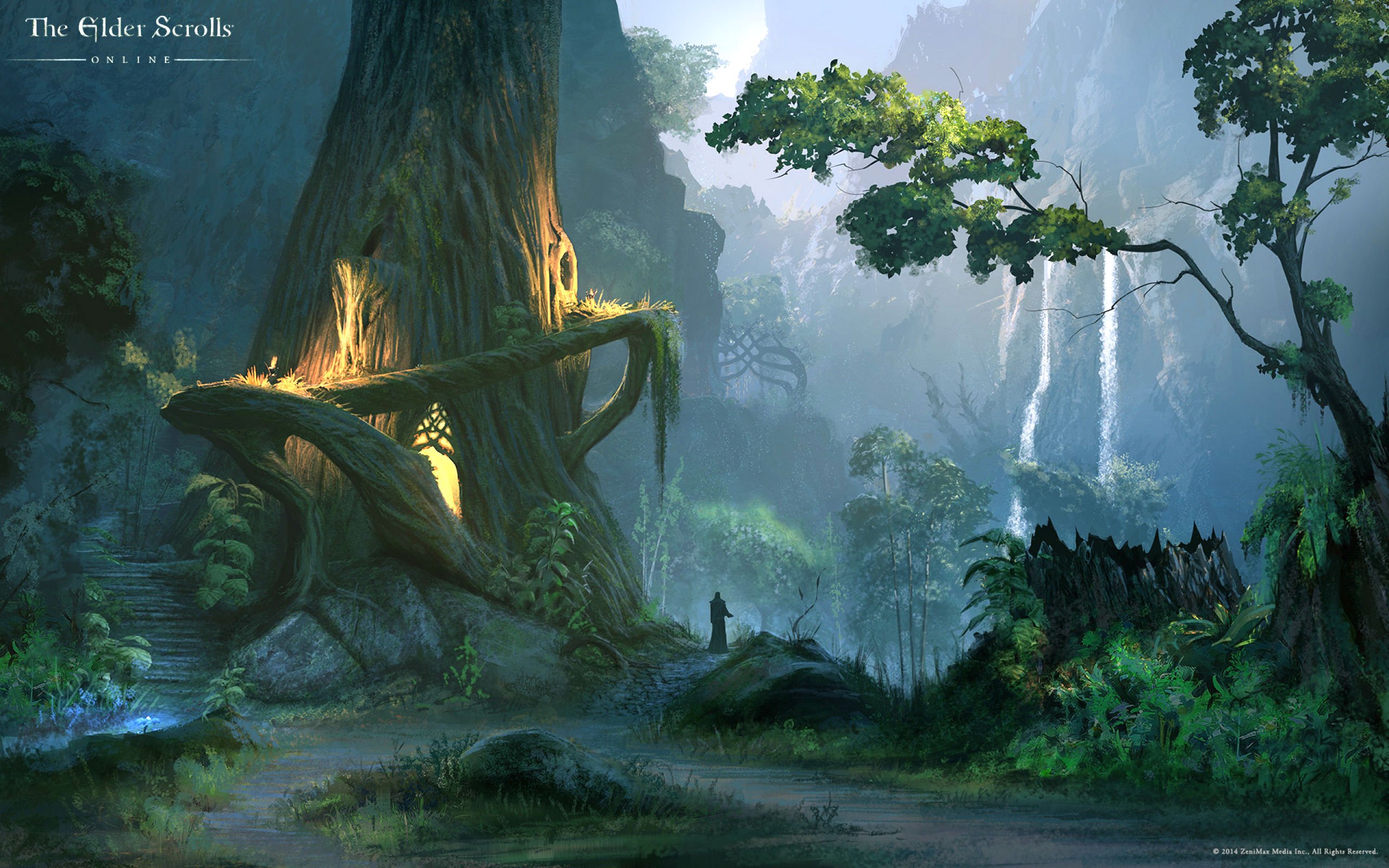 elder scrolls fond d'écran en ligne,jeu d'aventure d'action,la nature,paysage naturel,jungle,forêt ancienne