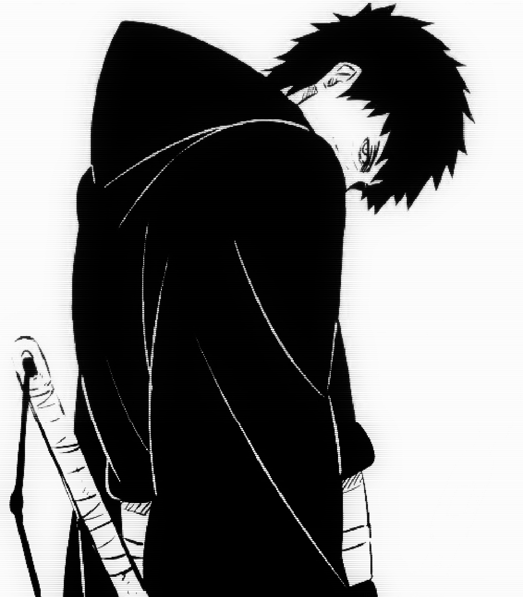 obito wallpaper iphone,erfundener charakter,schwarz und weiß,illustration,anime,schwarzes haar