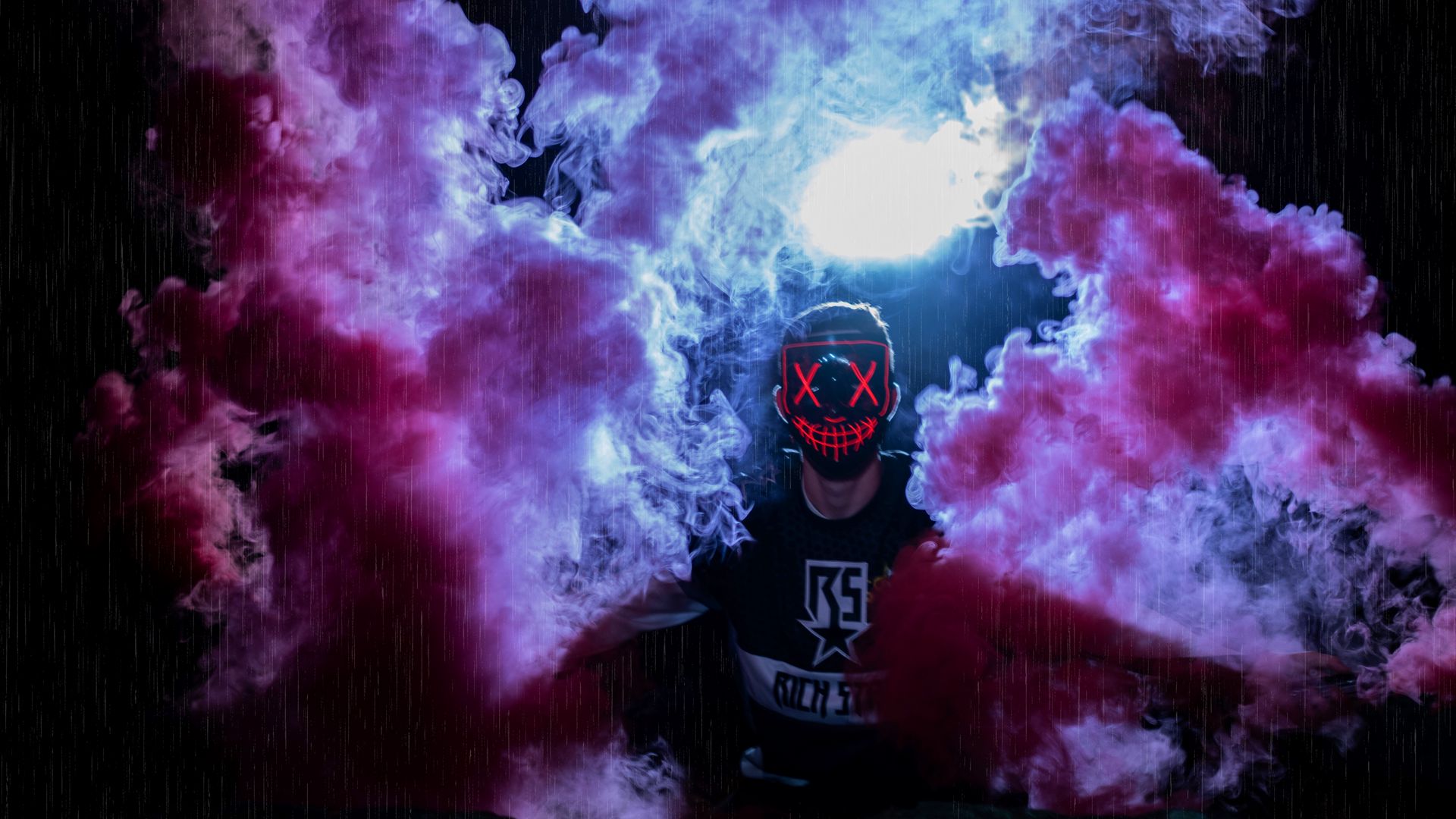 mask man wallpaper,purple,pink,graphic design,darkness,atmosphere