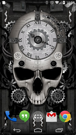 mobile clock wallpaper,clock,wall clock,skull,photography,interior design