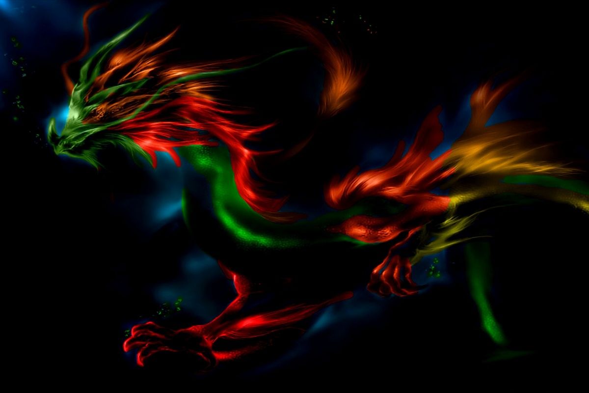 free dragon wallpaper,red,light,fractal art,art,graphic design