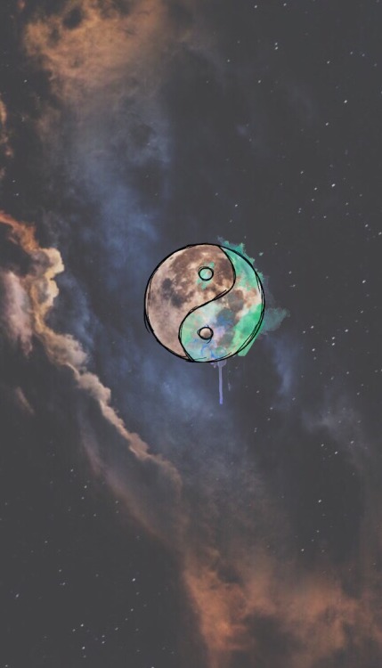 papier peint yin yang tumblr,cosmos,objet astronomique,planète,espace,atmosphère
