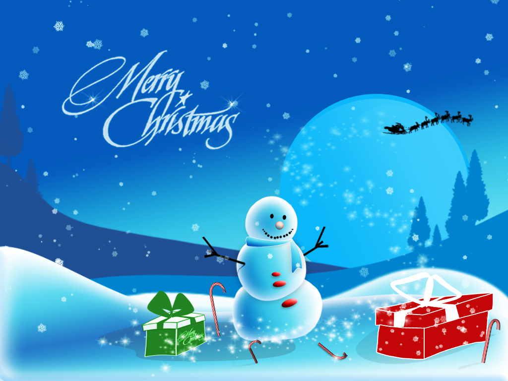 merry xmas wallpaper,winter,christmas eve,snowman,sky,illustration