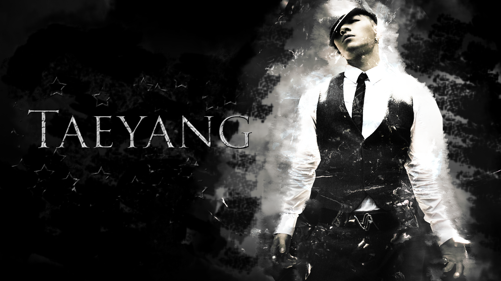 taeyang wallpaper,font,album cover,darkness,black and white,photography