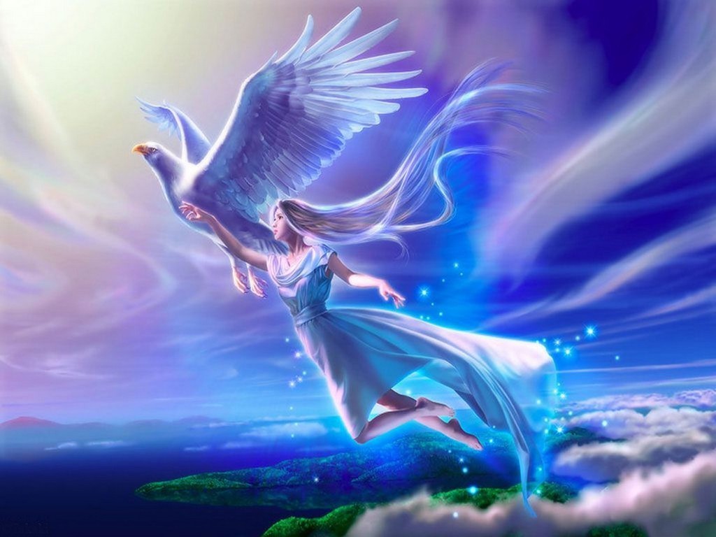 kagaya wallpaper,cg artwork,fictional character,wing,mythical creature,sky