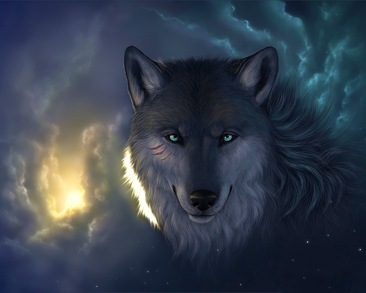 fondo de pantalla de lobo gratis,lobo,cielo,fauna silvestre,canis lupus tundrarum,hocico