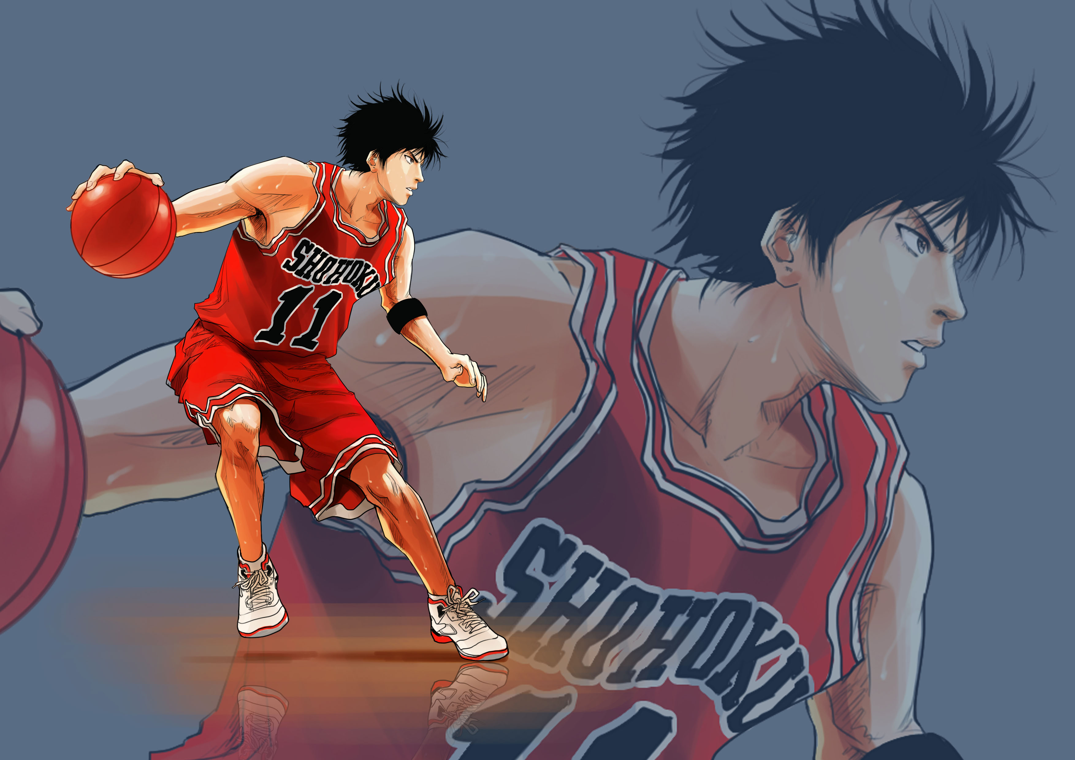 slam dunk wallpaper hd,basketball player,basketball,anime,cartoon,basketball moves