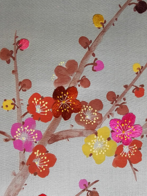 embroidery wallpaper,pink,product,flower,branch,plant