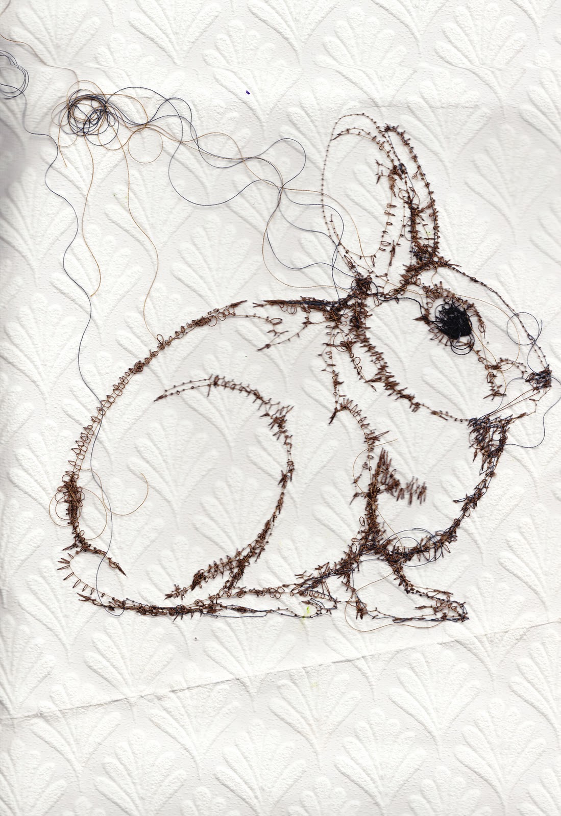 embroidery wallpaper,hare,domestic rabbit,rabbit,drawing,sketch