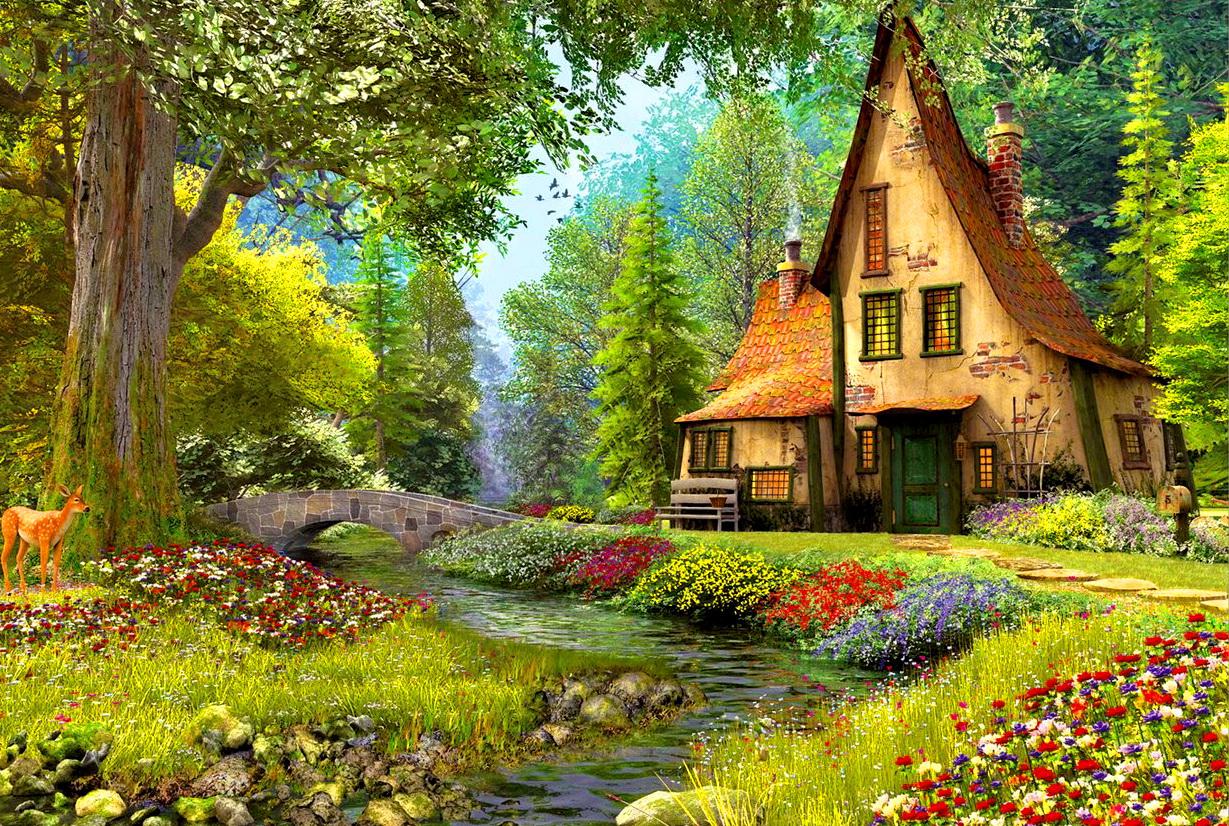 english cottage wallpaper,natural landscape,nature,home,landscape,garden
