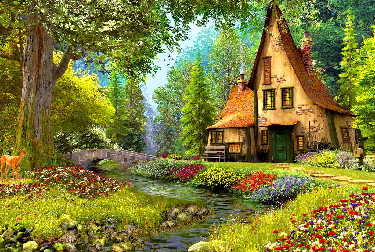 englisch cottage wallpaper,natürliche landschaft,natur,zuhause,landschaft,garten