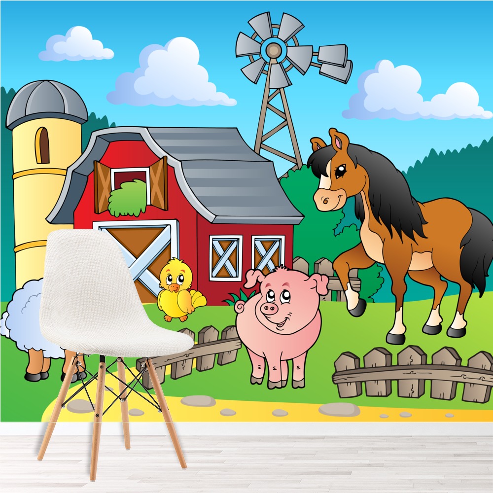 farmyard wallpaper,cartoon,animated cartoon,illustration,farm,art