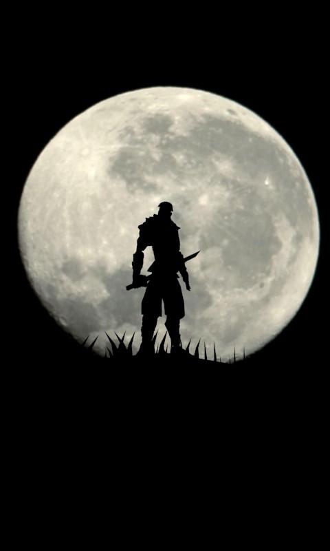 fond d'écran en direct ninja,lune,ciel,pleine lune,silhouette,atmosphère