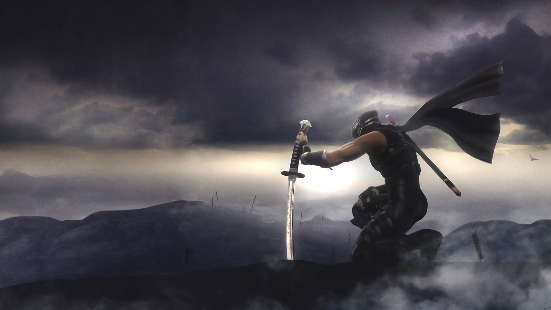 cool ninja wallpapers,sky,human,cg artwork,illustration,darkness