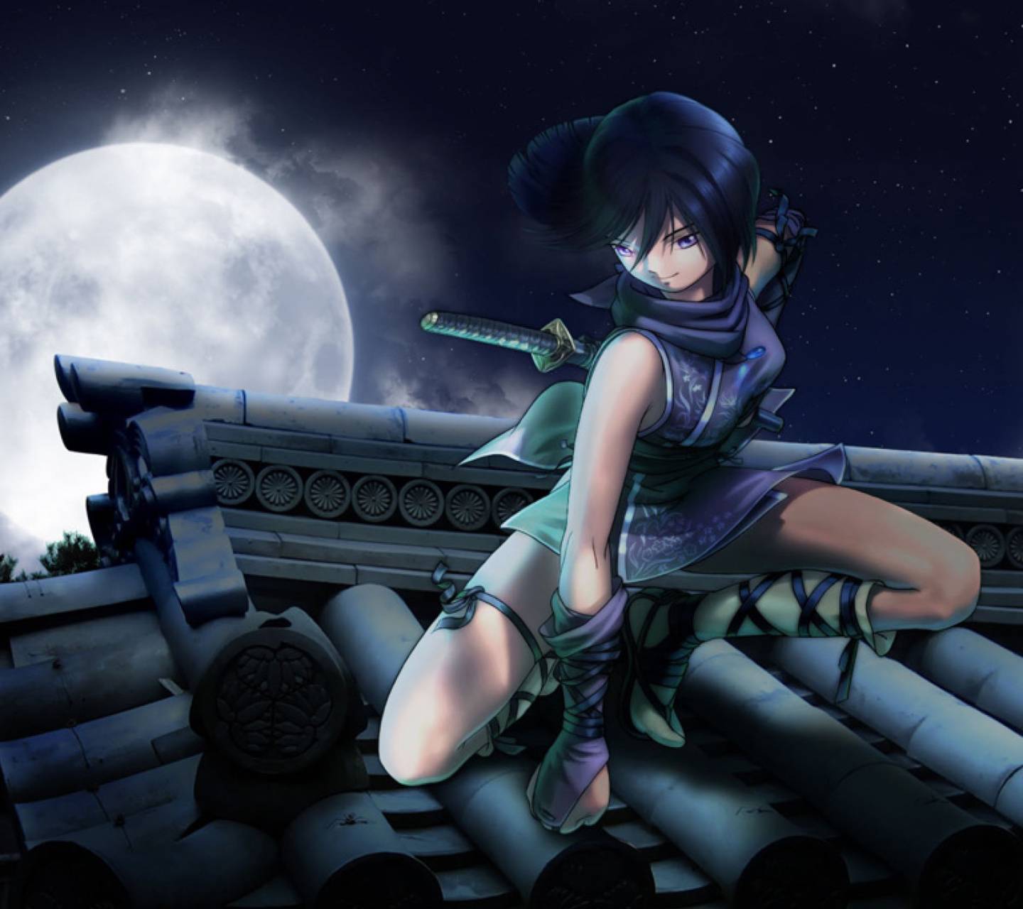 ninja wallpaper iphone,cg kunstwerk,himmel,schwarzes haar,anime,sitzung