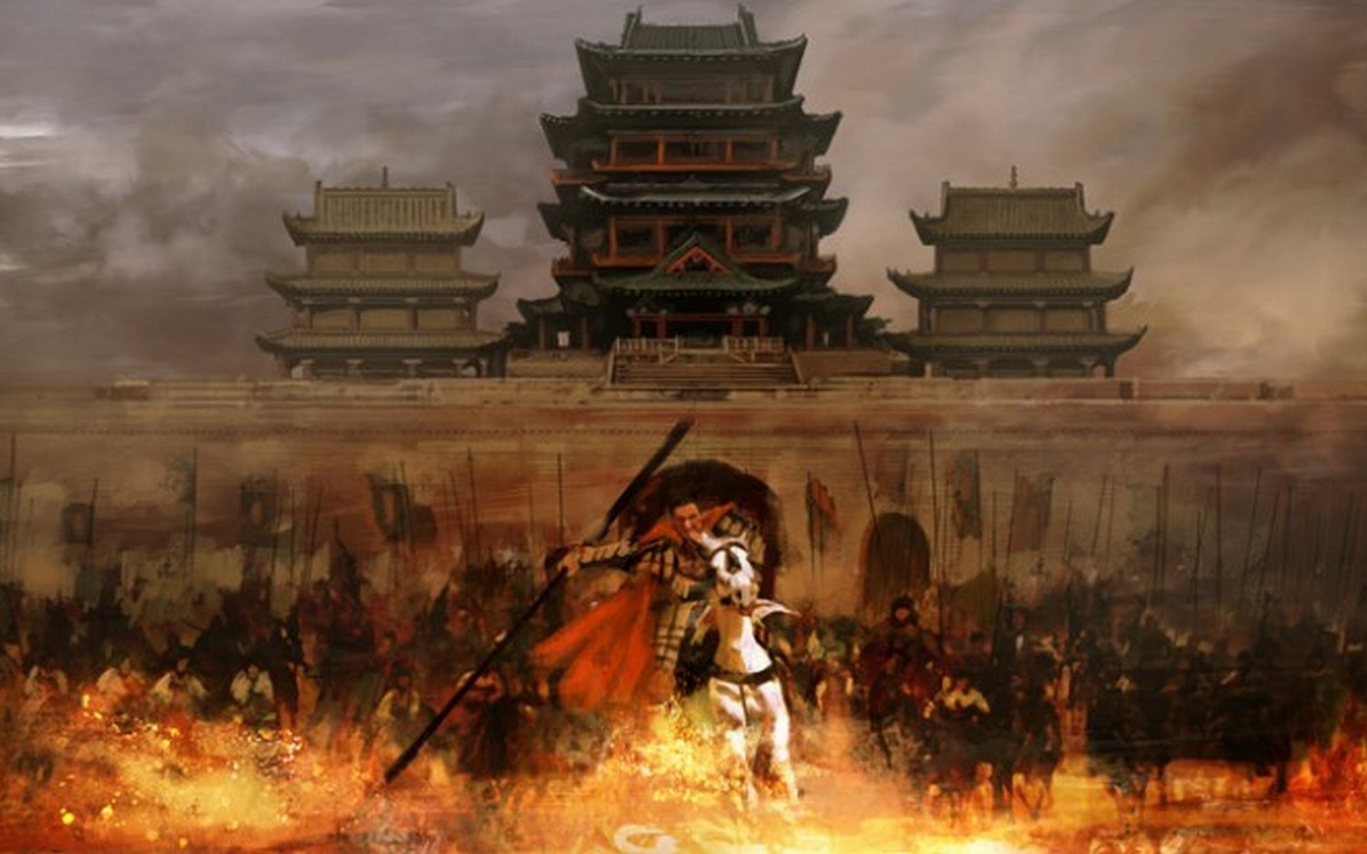 samurai warrior wallpaper,action adventure game,strategy video game,cg artwork,mythology,games