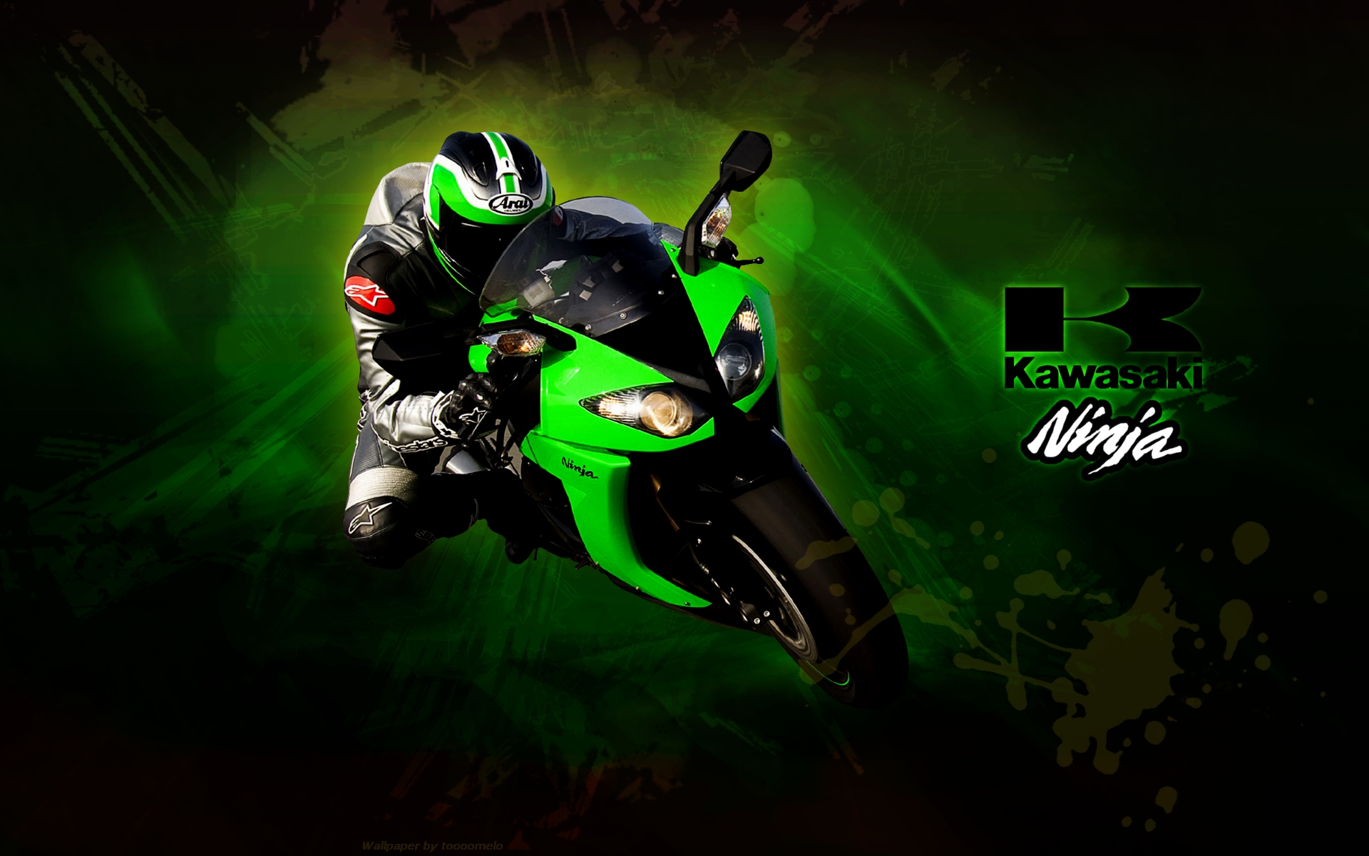 tapete motor ninja,grün,extremsport,fahrzeug,superbike rennen,persönliche schutzausrüstung