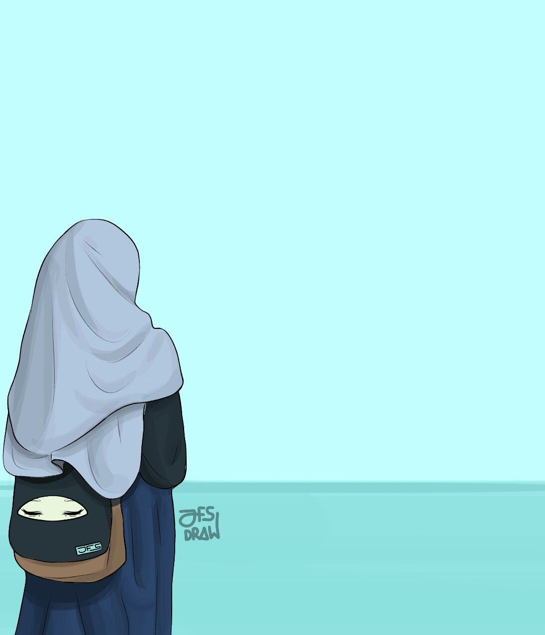 papier peint wanita berhijab,dessin animé,illustration,personnage fictif,art