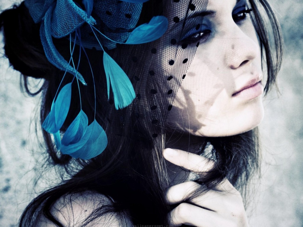 emo girl wallpaper,cabello,azul,cabello negro,belleza,frio